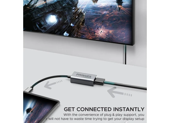 Promate MediaLink-H1 High Definition USB-C to HDMI Adapter 4K Video Support, Compact Design